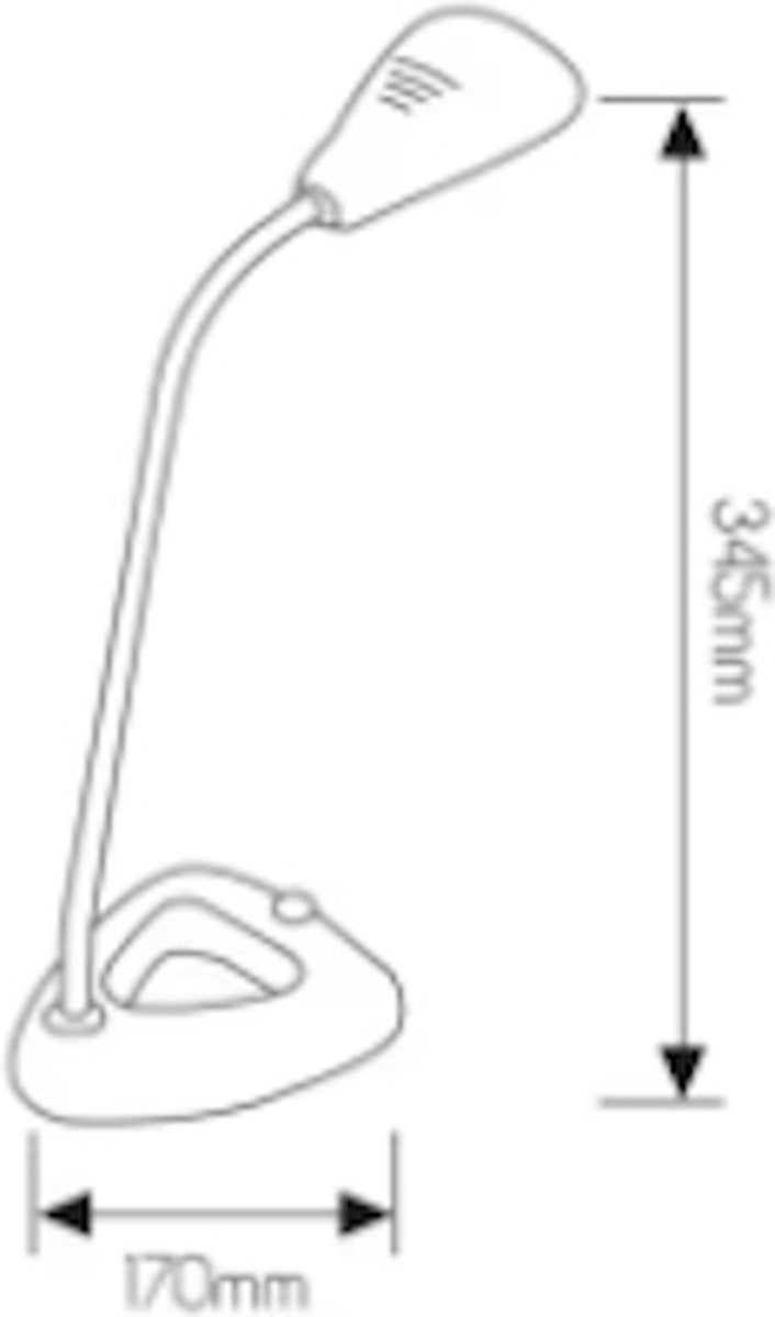 NAOMI bureaulamp zwart power LED SMD 3W/300lm