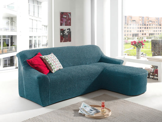 bankhoes - zetelhoes - 3-zit met longchair - perfecte pasvorm - made in Italy - stretch - bankbeschermer