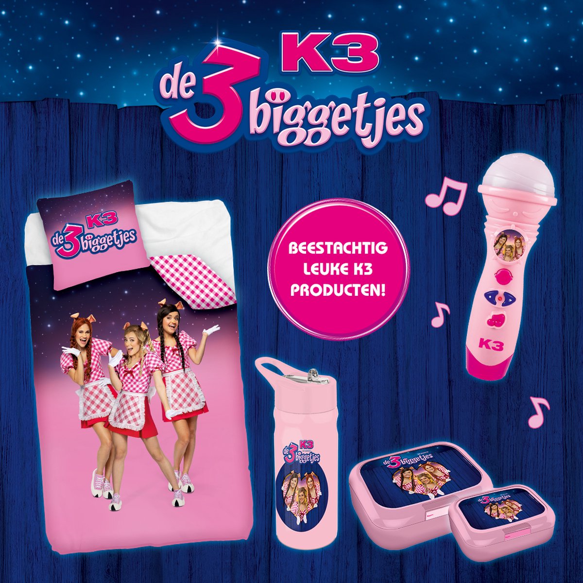 K3 verkleedkleding - verkleedjurk De 3 Biggetjes - 9/11 jaar - Maat 152