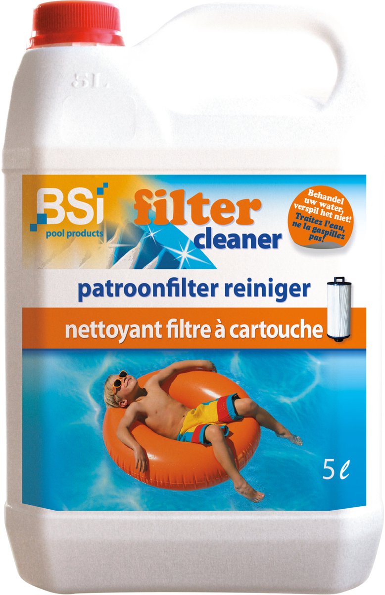 BSI - Filter Cleaner -Filterreiniger - Zwembad - Spa - Verwijdert vet, kalkafzettingen, haren en ander vuil uit de filter - 5 l