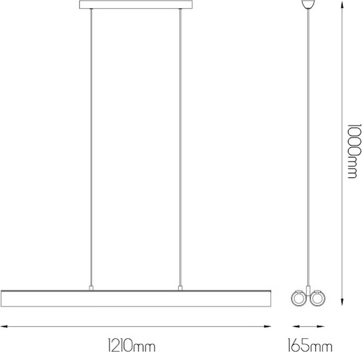 Plafondverlichting Pendel Dimbaar 3000K 2x20W 2x2000Lm Chroom