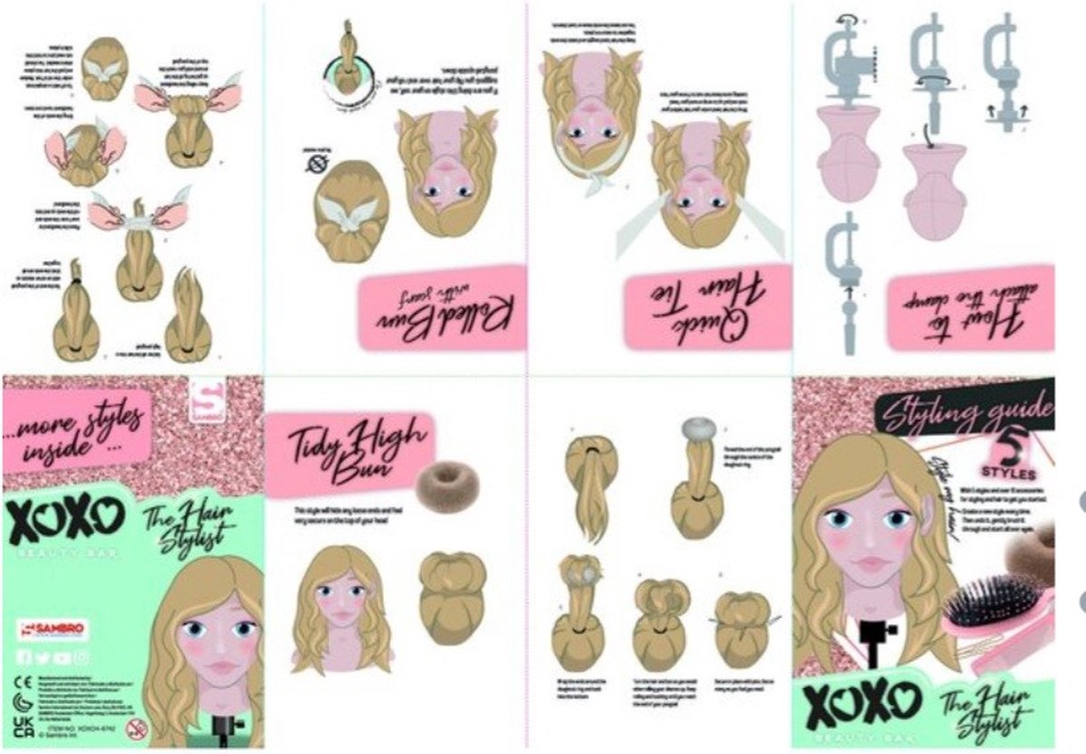 Xoxo Kinder Kaphoofd -  Oefenhoofd met Accessoires - 10-delig