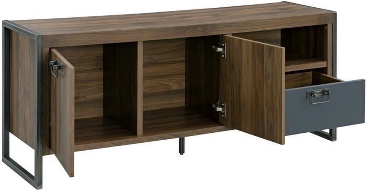 INDUS-CHIC Industrieel tv-meubel, walnootdecor - B 142 cm