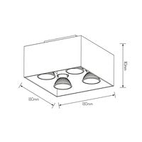 Plafondlamp Fantasia Kubo Brons 4x 5W
