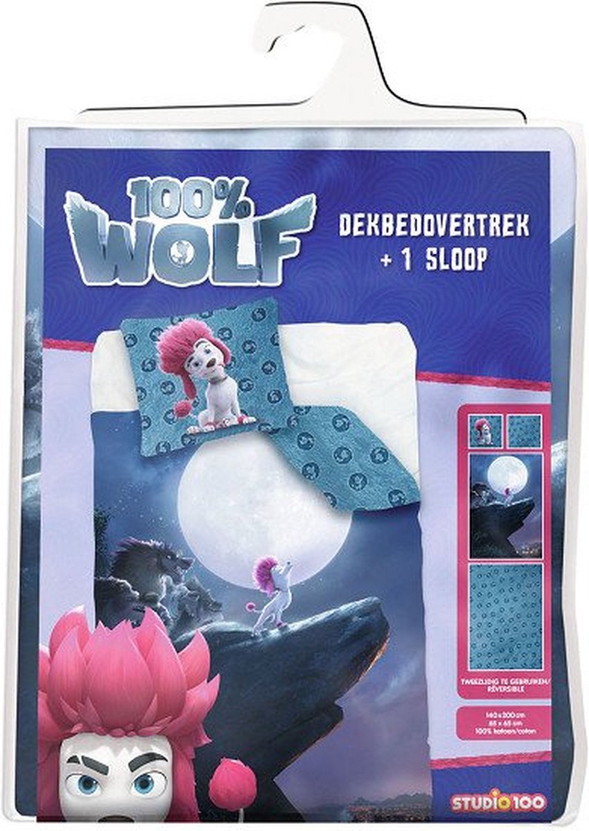 100 % Wolf Dekbedovertrek - Eenpersoons - 140 x 200 cm - Katoen