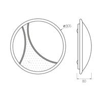 Ronde plafondlamp 12W Ac-Led Diam 30,5 Metaal+Glas Merk Fantasia