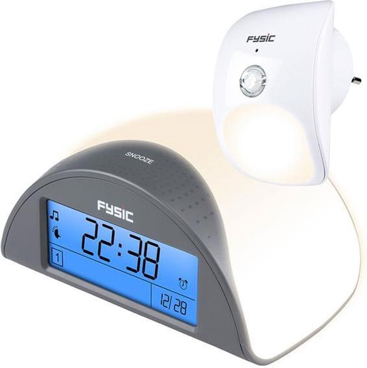 Fysic FC-38 Alarmklok met Dwaaldetector - Dwaaldetectie voorkomt nachtelijk dwalen - Wit