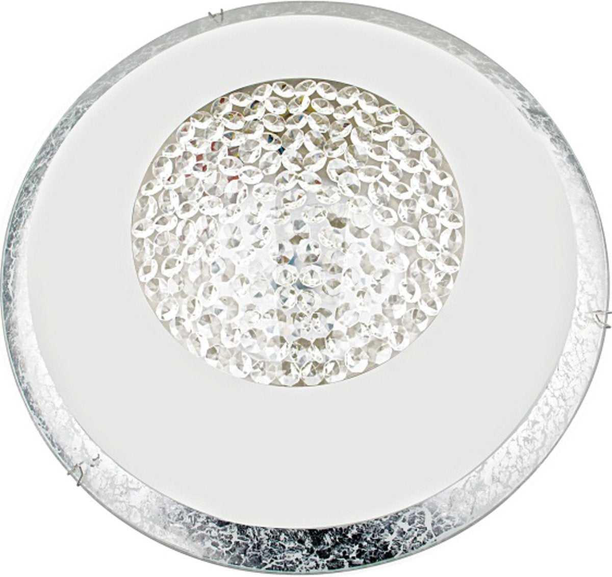 Glazen plafondlamp 12W AC-Led diam 30 metaal/glas/zilver