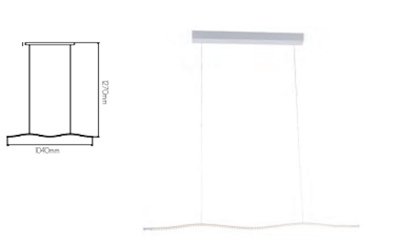 Hanglamp wit LED lang 16,8W 1040mm breed