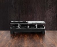 Team Kalorik RAC 1016- Gourmetstel -  Pannetjes voor 8 personen - Regelbare temperatuur - 1500 W - Gegroefde grill en traditionele steengrill