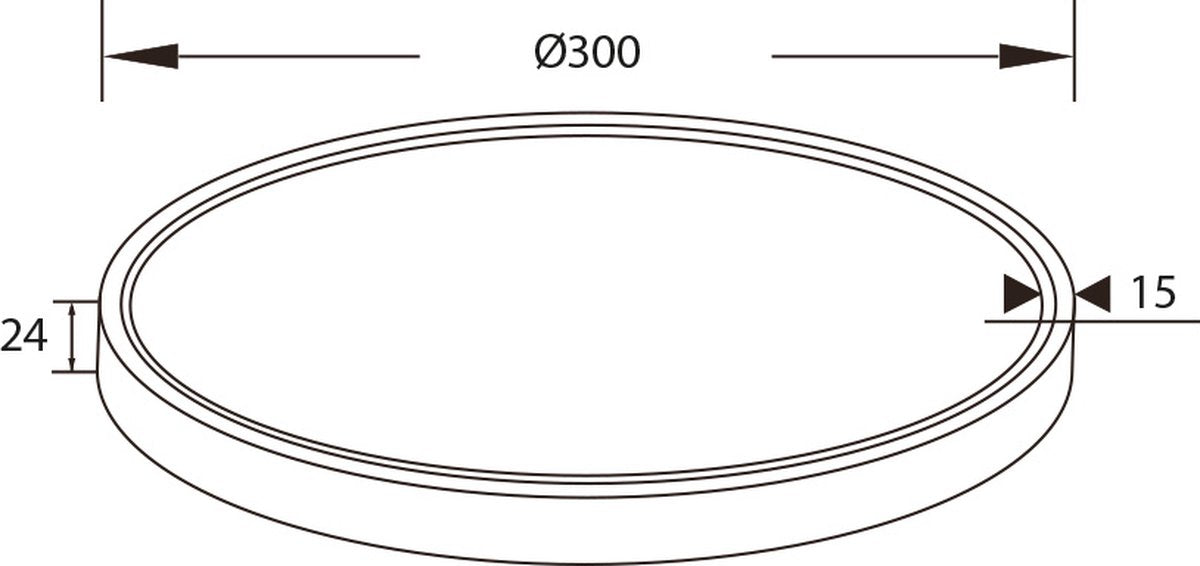 Grote witte ronde plafondlamp 30W 2700K