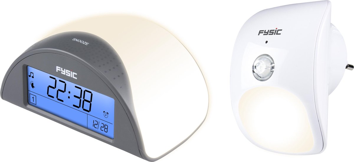 Fysic FC-38 Alarmklok met Dwaaldetector - Dwaaldetectie voorkomt nachtelijk dwalen - Wit