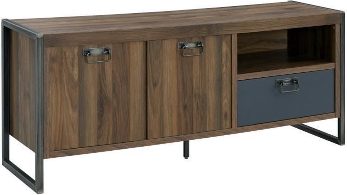INDUS-CHIC Industrieel tv-meubel, walnootdecor - B 142 cm