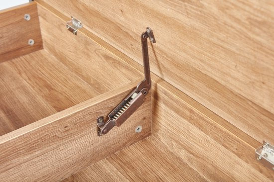 Schoenenbank Shoeplace industrieel - antraciet/eik