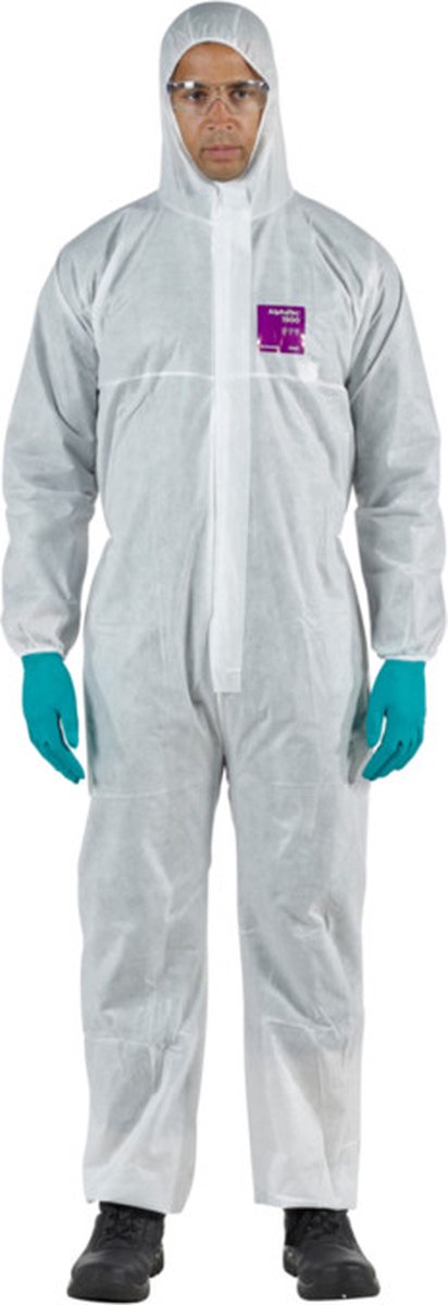 AlphaTec® 1500/138 - Chemische bescherming, Waterdichte overall, Doe-het-zelf, Bouw, 2XL, Wit