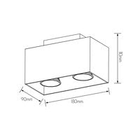 Plafondlamp aluminium geborsteld 2x 5W LED GU10 dimbaar incl.