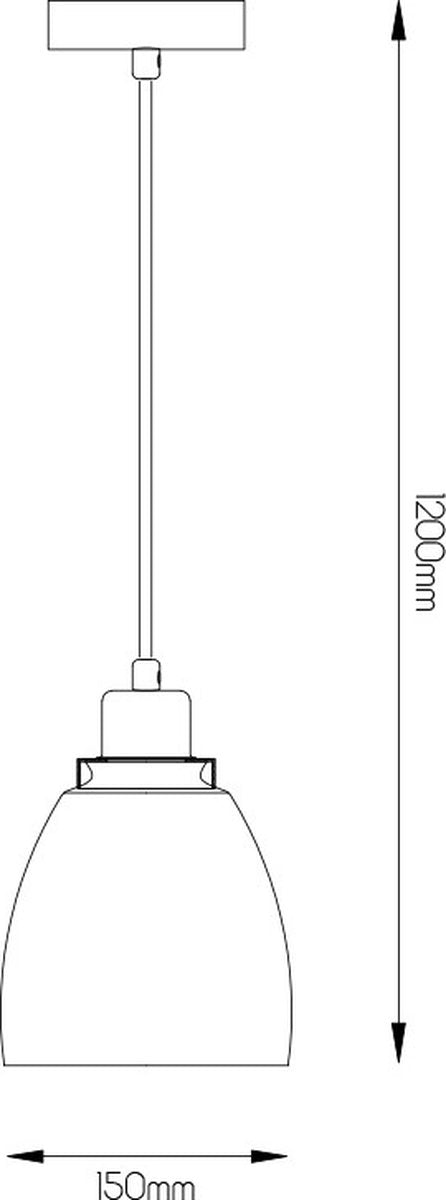 Hanglamp glas gerookt E27 200mm diameter