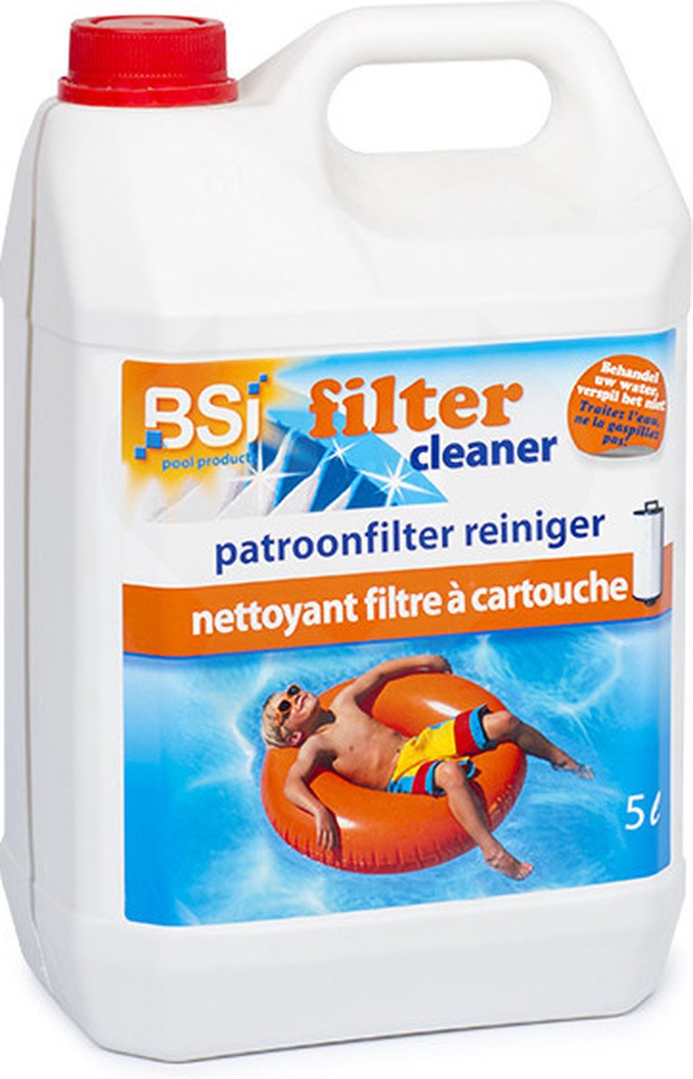 BSI - Filter Cleaner -Filterreiniger - Zwembad - Spa - Verwijdert vet, kalkafzettingen, haren en ander vuil uit de filter - 5 l