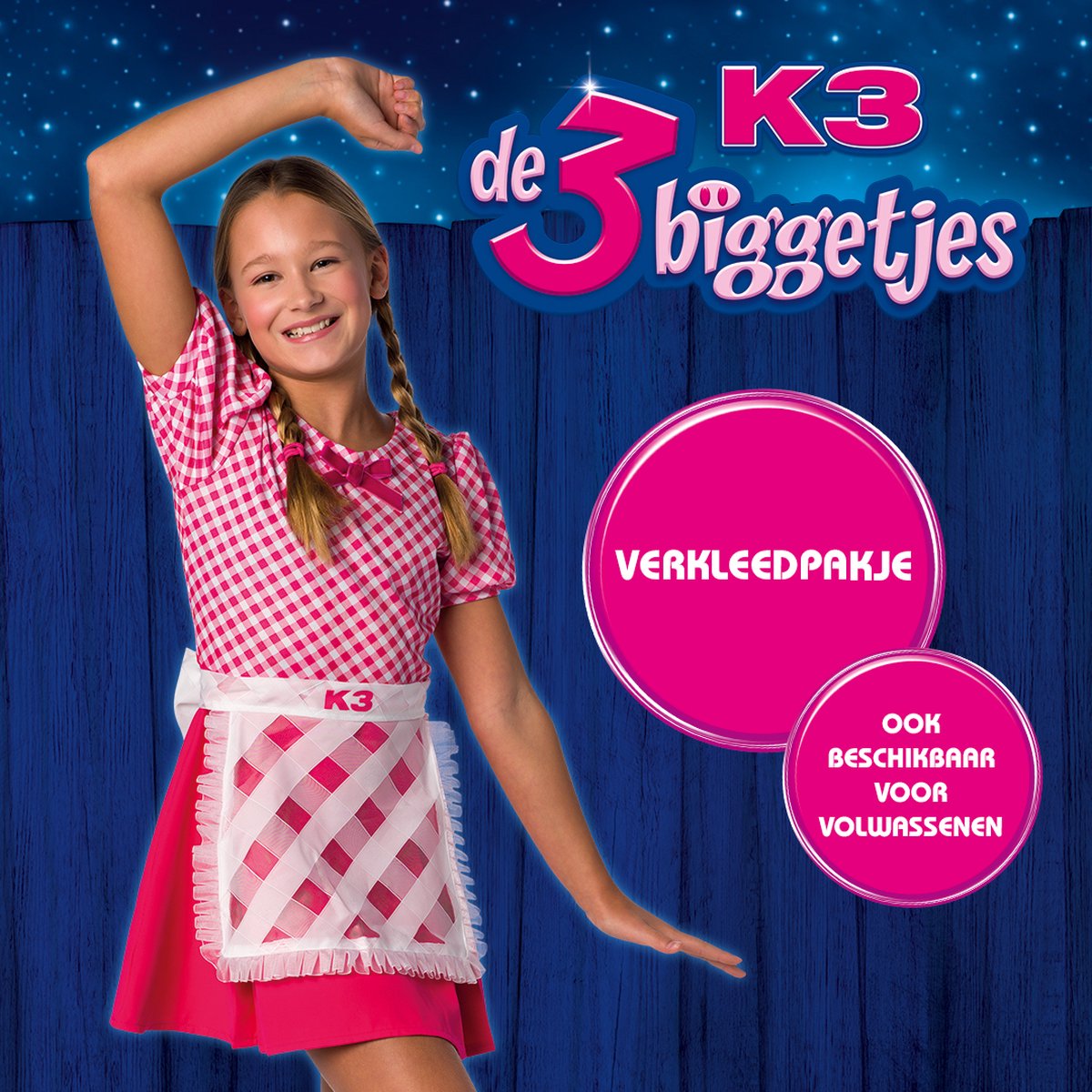 K3 verkleedkleding - verkleedjurk De 3 Biggetjes - 9/11 jaar - Maat 152