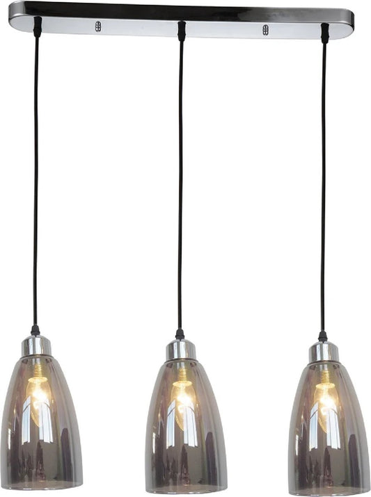 Moderne Hanglamp glas grijs conisch