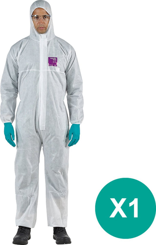 AlphaTec® 1500/138 - Chemische bescherming, Waterdichte overall, Doe-het-zelf, Bouw, 2XL, Wit