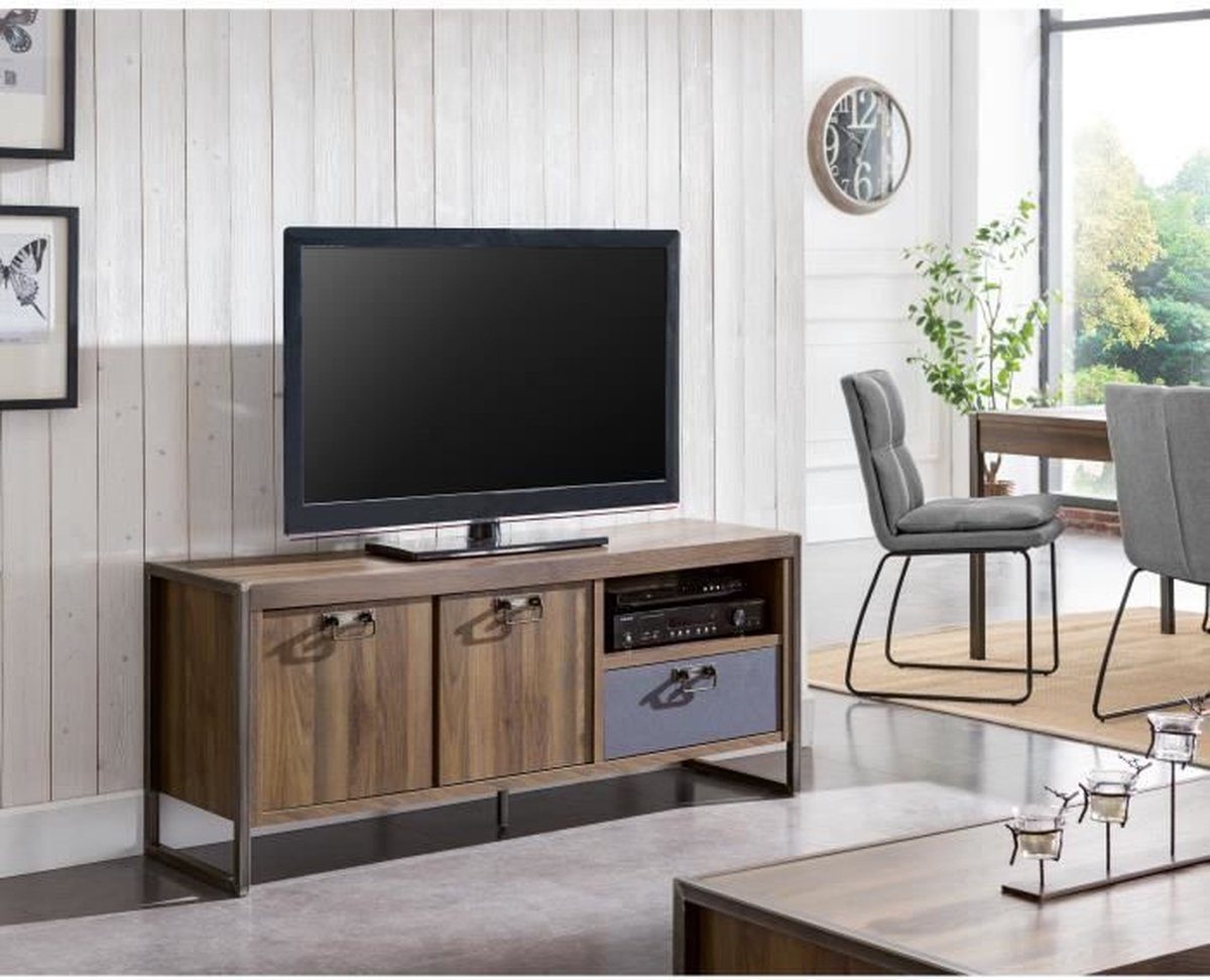 INDUS-CHIC Industrieel tv-meubel, walnootdecor - B 142 cm