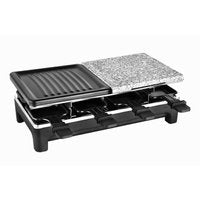 Team Kalorik RAC 1016- Gourmetstel -  Pannetjes voor 8 personen - Regelbare temperatuur - 1500 W - Gegroefde grill en traditionele steengrill