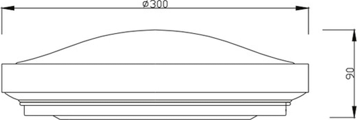 Plafondverlichting 12W 960lm diam.300mm zilver 3000/4500/6000k