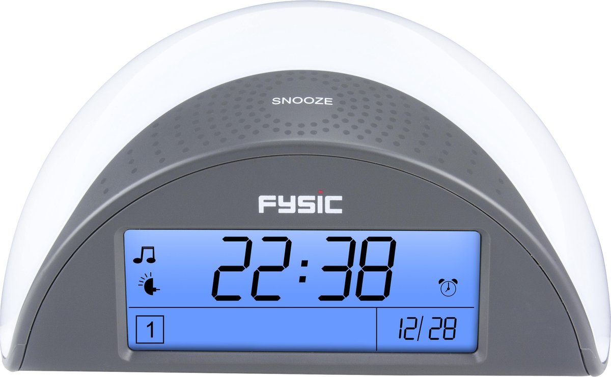 Fysic FC-38 Alarmklok met Dwaaldetector - Dwaaldetectie voorkomt nachtelijk dwalen - Wit