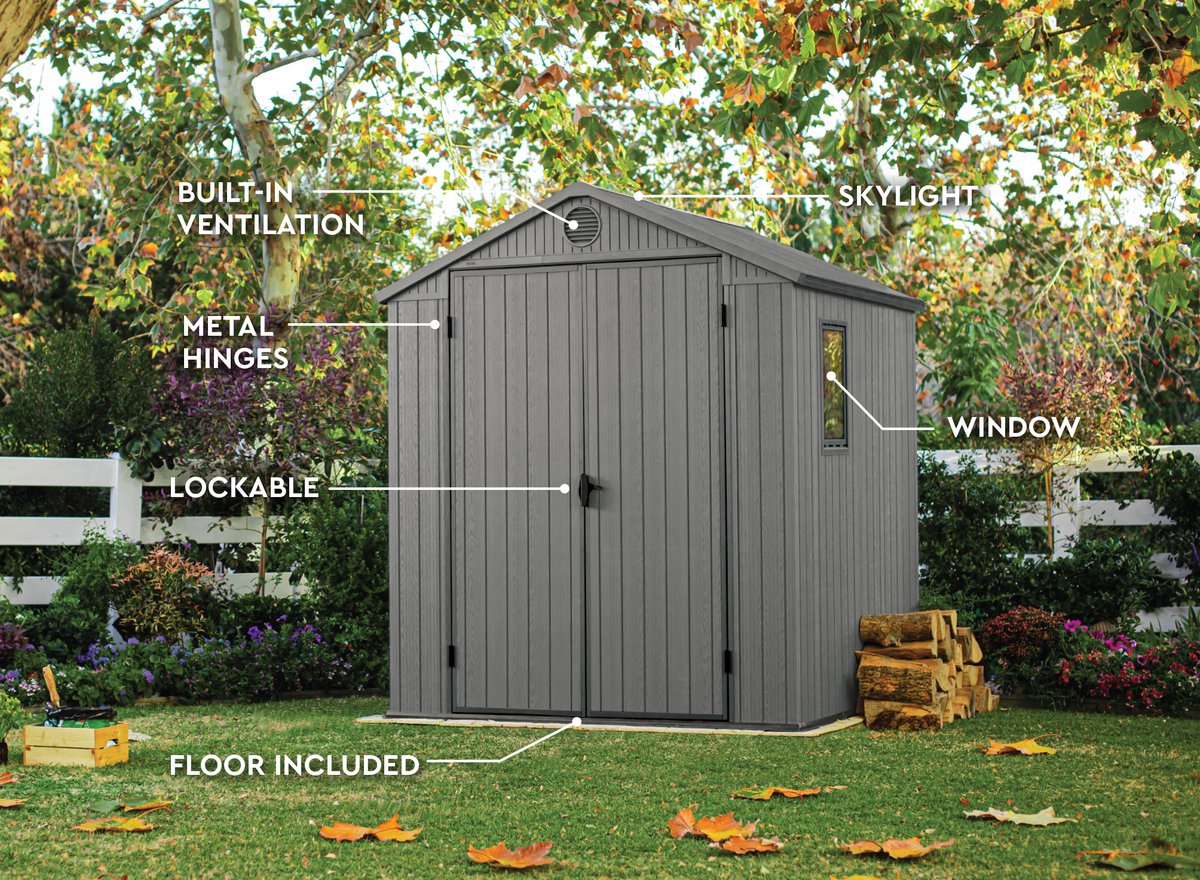 Keter Darwin 66 Tuinhuis - 190x183x221 cm - Grijs