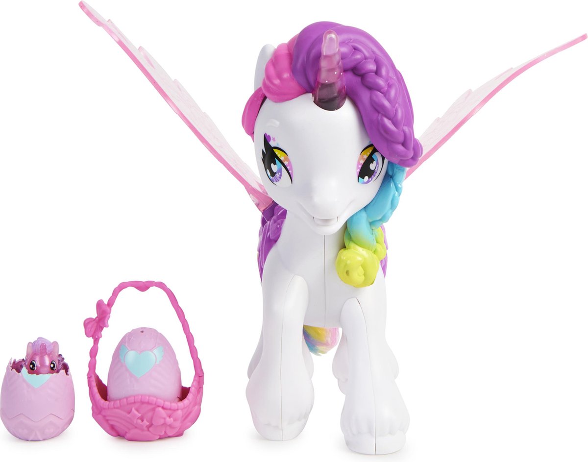 Hatchimals CollEGGtibles - Interactieve Hatchicorn-eenhoorn met slaande vleugels meer dan 60 lichtjes en geluiden en 2 unieke baby's