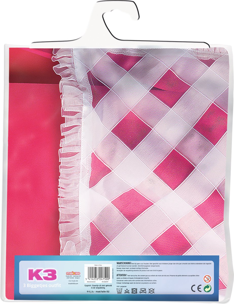 K3 verkleedkleding - verkleedjurk De 3 Biggetjes - 9/11 jaar - Maat 152